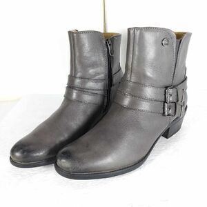 Bussola Women's Antwerpen EU39 US8-8.5 Double Buckle Leather Ankle Moto Boots